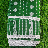 Green Cotton Jamdani Saree – Elegant Traditional Bengali Handloom Saree