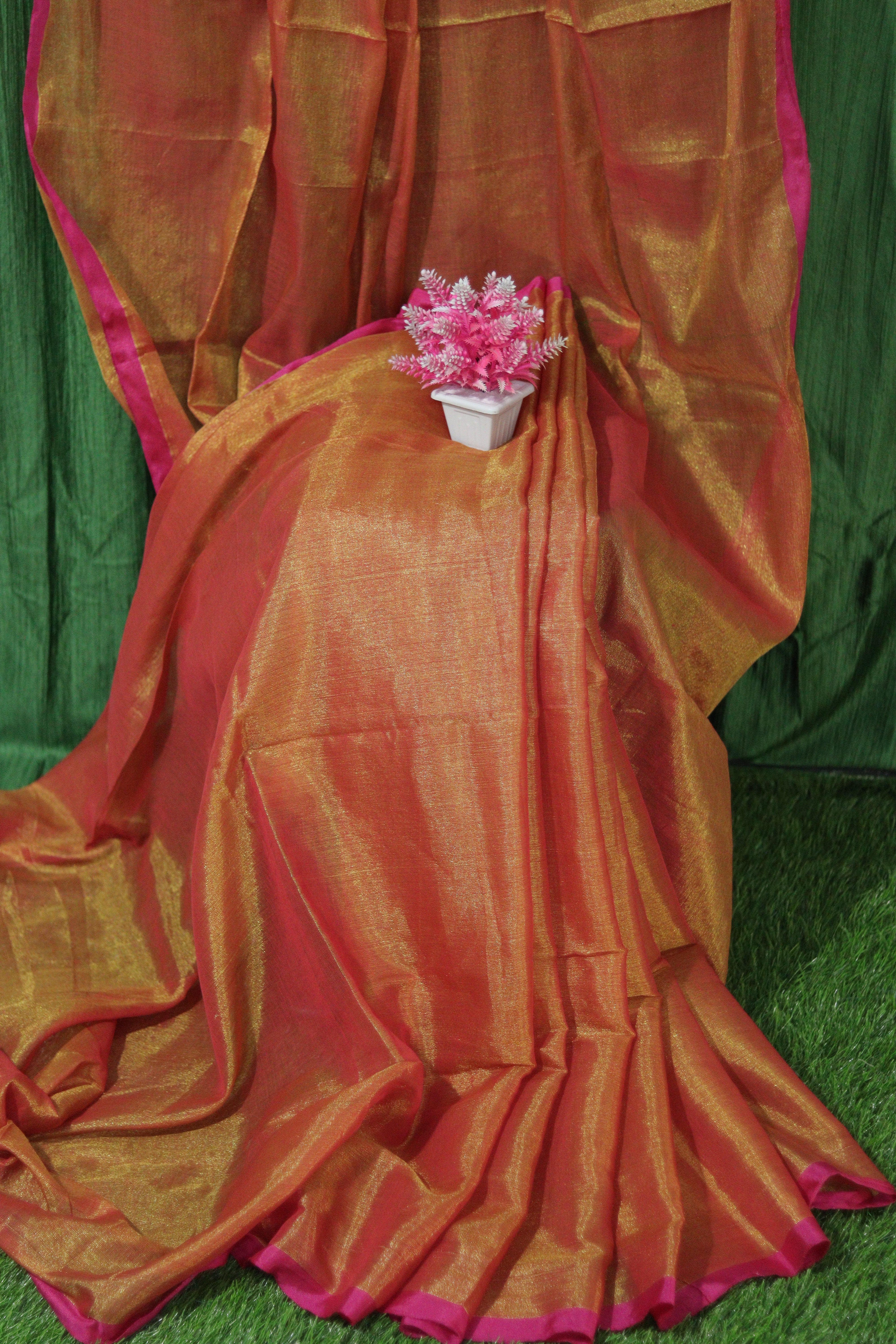 Orange Tissue Saree